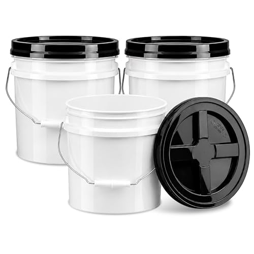 ePackageSupply 3.5 Gallon Bucket, Food-Grade w/Lid, BPA-Free, Black,3 Packs - color: Black, size: 3 Packs