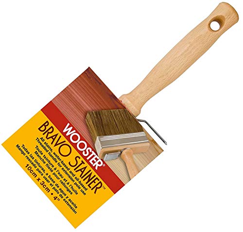 Wooster Brush Available F5119-4 Bravo Stainer Bristle/Polyester Stain Brush, 4 Inch, 4-Inch, 5 Pack - size: 5 Pack (4 Inch)