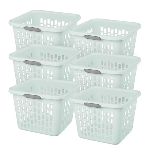 Sterilite Laundry Basket, Plastic Clothes Hamper, 6 Pack - color: 1.5 Bushel - Mint, size: 6 Pack
