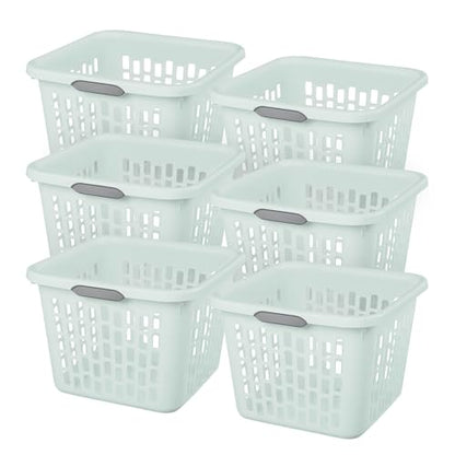 Sterilite Laundry Basket, Plastic Clothes Hamper, 6 Pack - color: 1.5 Bushel - Mint, size: 6 Pack