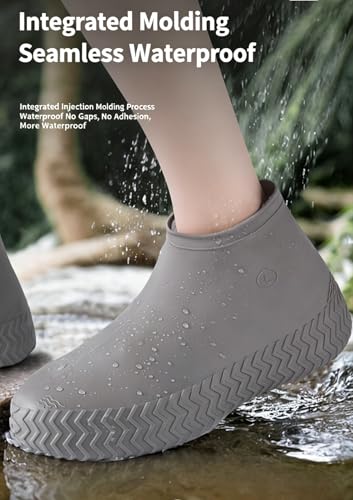 SUJAYU Waterproof Shoe Covers Reusable Shoe Covers for Rain, 2 Pairs Latex Shoe Covers Waterproof Shoe Covers for Rain Shoe Covers Outdoor Cycling Hiking Men Women - color: Brown, size: Large