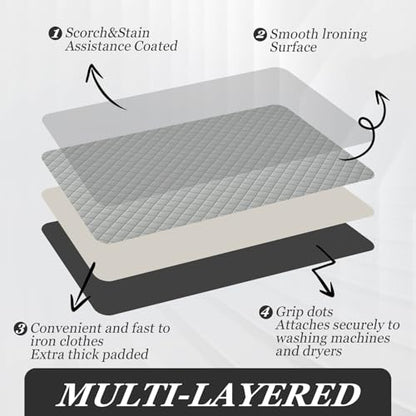 Tegeme 70 x 40 Inch Ironing Mat, Heat Resistant Foldable Iron Board Pad - size: 70 x 40 Inch