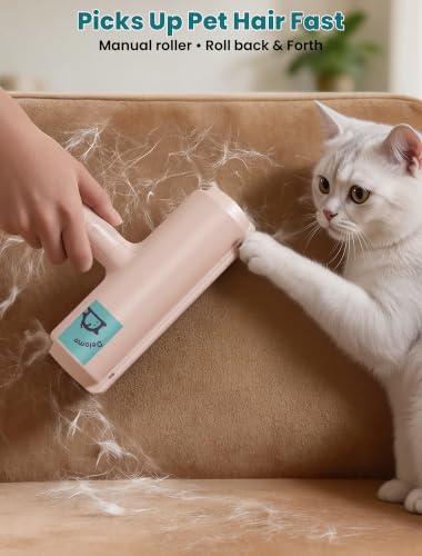 DELOMO Pet Hair Remover Roller, Reusable Lint Roller for Dog and Cat Hair - color: D: Pink（gift Choice）