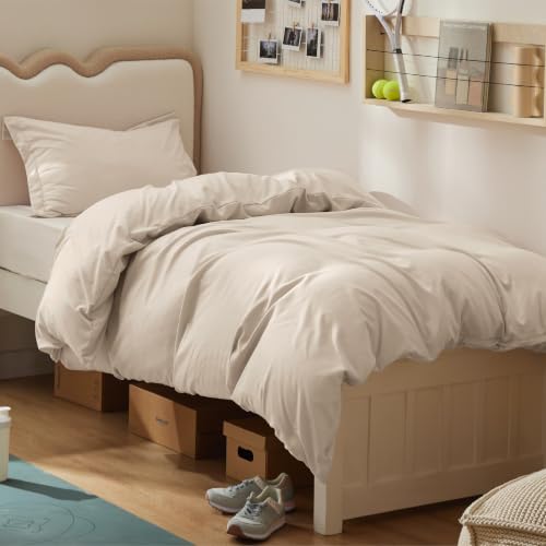 Bedsure Twin/Twin XL Duvet Cover, Soft Double Brushed Bedding Set, Beige - color: 00 - Beige, size: Twin/Twin XL (68"X90")