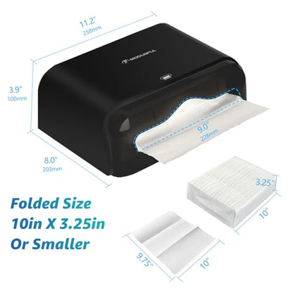 𝐏𝐚𝐩𝐞𝐫 𝐓𝐨𝐰𝐞𝐥 𝐃𝐢𝐬𝐩𝐞𝐧𝐬𝐞𝐫, Multifold/Trifold/C Fold Papers Dispenser, Bathroom Hand Towels Wall Mounted Tissue Holder, No-Drill Adhesive Commercial or Home Black - color: D-23 Black