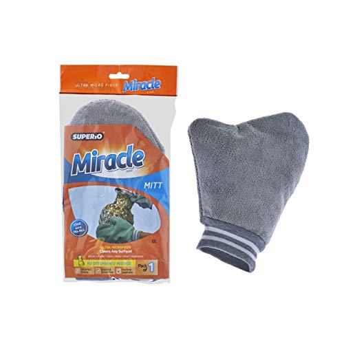 Superio Microfiber Dusting Gloves for Plants, Silver Polishing Gloves Reusable Scratch Free Miracle Mitt, Washable Cleaning Car Wash Mitt - color: 1 Pack