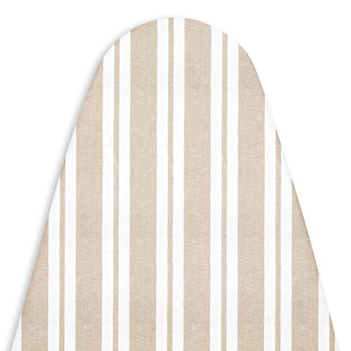 Encasa XO Ironing Board Cover and Pad, X-Large, 54"x18" - Beige - color: Franca Beige Stripes, size: X-Large