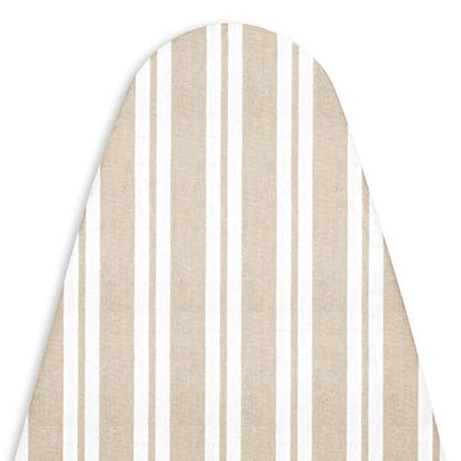Encasa XO Ironing Board Cover and Pad, Thick Felt 54"x18" - color: Franca Beige Stripes, size: X-Large