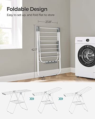 SONGMICS Clothes Drying Rack, Foldable Space-Saving Laundry Drying Rack