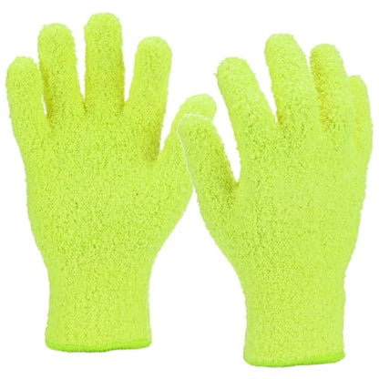 M METERXITY Dusting Gloves, Reusable Washable Mittens for House/Plants/Cars/Blinds Dusting, Leaf Cleaning Glove Mittens - color: Lime Green, size: 7.5 x 10 cm