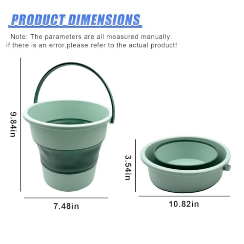 YoRise Collapsible Car Trash Can, 10L/2.6 Gallon Leakproof Plastic Auto Cleaning Bucket, Portable Vehicle Interior Garbage Organizer Accessories for Washing, Outdoor, Camping (Green)