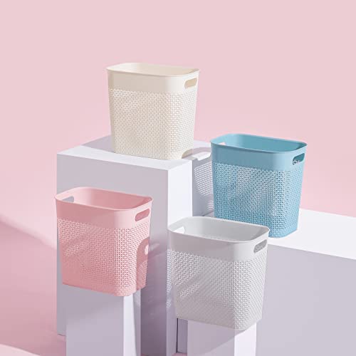 UUJOLY Small Plastic Trash Can Wastebasket Bin, 3 Gallon, Grey/2Pack - color: Grey, size: 2 Pack