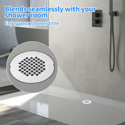 4-1/4" OD Snap-In Shower Drain Cover, Brushed Nickel Strainer Replacement - color: Light Silver