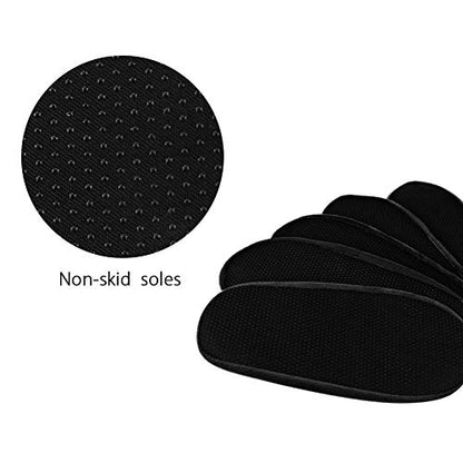 LAKE OF FIRE 5-Pair Reusable Shoe Covers, Non-Slip, Washable, and Thickened Boot Covers for Floor and Carpet Protection - color: 5 Black
