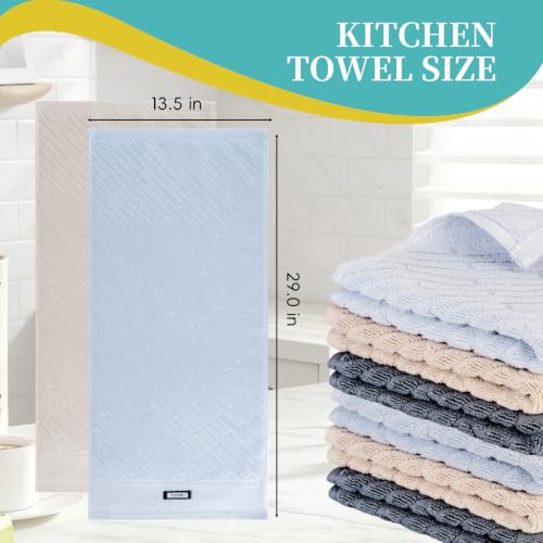100% Cotton Kitchen Towels, 6 Pack Dish Towels & Dish Rags - size: 13.5×29inches