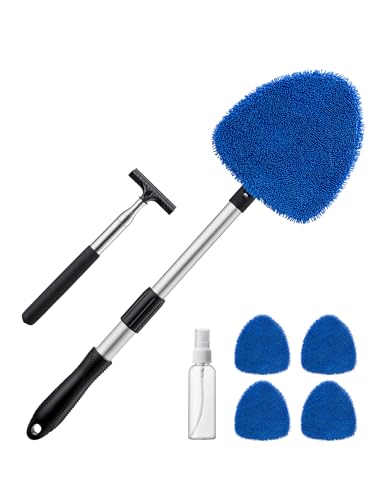 AstroAI 5pcs Windshield Cleaner Tool & Car Window Cleaning Kit - style: with a Mirror Squeegee