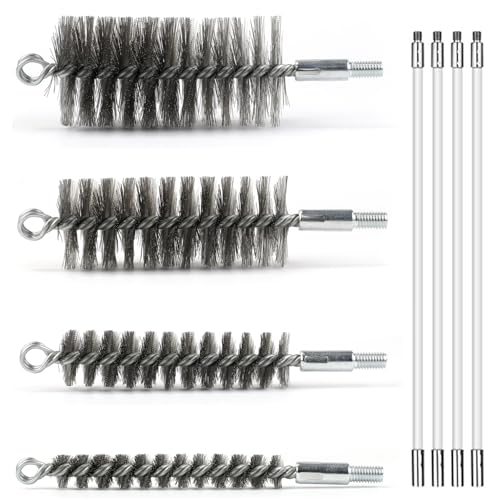 50 Inch Pipe Cleaning Brush Set with Stainless Steel Bristles