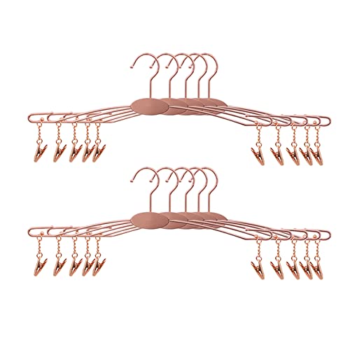 Metal Underwear Bra Rack, Durable Pants Clothes Hangers with Clips,for Lingerie Shop Display, 10pcs (Rose Gold-A1) - color: Rose Gold-a1