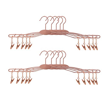 Metal Underwear Bra Rack, Durable Pants Clothes Hangers with Clips,for Lingerie Shop Display, 10pcs (Rose Gold-A1) - color: Rose Gold-a1