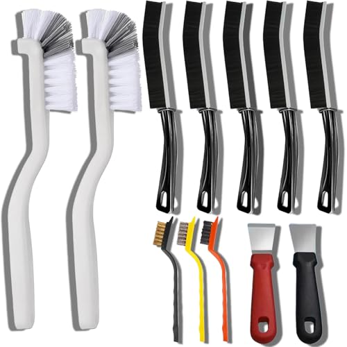 12Pcs Crevice Brushes for Cleaning Crevice Cleaning Brush Set Hard Bristle Crevice Cleaning Brush Supplies for Corner Sink Cup Teapot Bottle Blender-Multifunctional Brush Cleaner