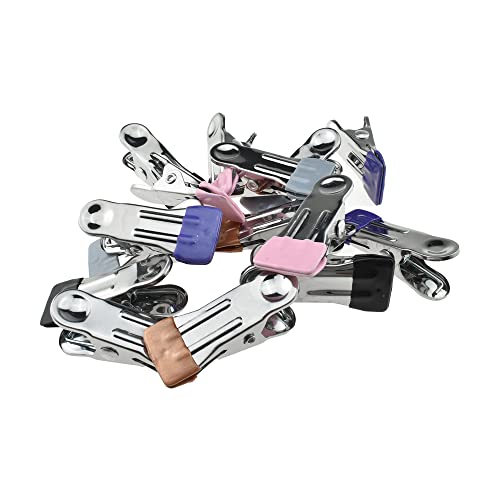Hahiyo Stainless Steel Clothespins Sock Clip Laundry 2.2inch Length with Spring Strong Grip Windproof Easy Pinch Hang Handy Save Space Not Damage Leave Pinch Mark for Clothesline Towel 5colors 15PCS - color: Color-15p