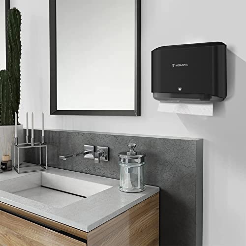 𝐏𝐚𝐩𝐞𝐫 𝐓𝐨𝐰𝐞𝐥 𝐃𝐢𝐬𝐩𝐞𝐧𝐬𝐞𝐫, Multifold/Trifold/C Fold Papers Dispenser, Bathroom Hand Towels Wall Mounted Tissue Holder, No-Drill Adhesive Commercial or Home Black - color: D-23 Black