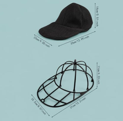 Hat Washer Cage, Multi-Functional Cap Care Bag: Say Goodbye to Flat Brims, Travel-Friendly, Ball Cap Washer Frame for Flat & Curved Hats.2-Pack Black - color: Black, size: 2pcs