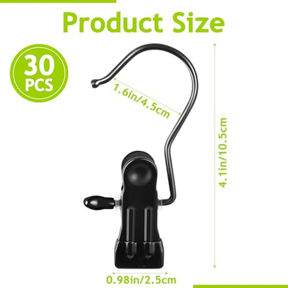 30Pcs Boot Hangers for Closet, Black, Heavy Duty