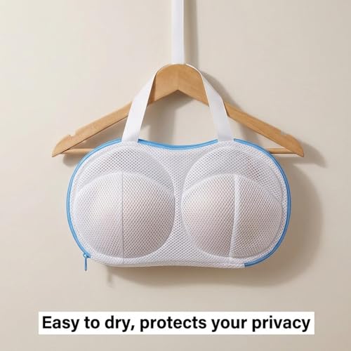 Set of 6 Reusable Laundry Bags Made of Mesh and Polyester,Bra Washer Protector for Laundry, Bra Bags for Laundry with Zipper Closure, Mesh Wash Bags for Delicate Lingerie and Underwire Bras