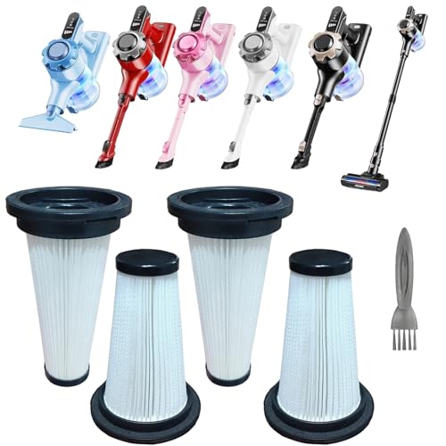 4pack Hepa Filter replacement for Trucozie Cordless Vacuum Cleaner T350, Washable & Reusable Cone Vacuum Replacement Filters for Trucozie Stick Vacuum.