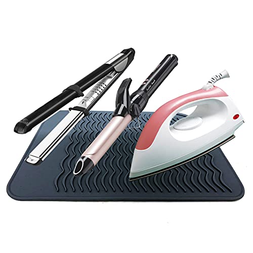 Lessmon Large Heat Resistant Mat for Hair Styling Tools, 11 x 7.5 in, Black - color: Black