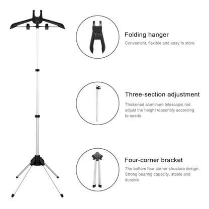 EVEME Steamer Hanger Stand with 1 Pair Ironing Gloves,Garment Hanger for Steaming Clothes,Steam Rack for Clothes,Handheld Garment Steamer Rack