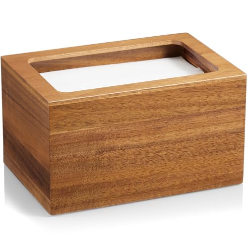 Dryer Sheet Holder, Acacia Wood Laundry Sheets Container, Laundry Room Organization and Storage for Farmhouse Laundry Room Decor and Accessories, Fabric Sheet Dispenser - color: Acacia