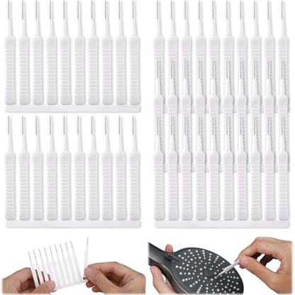 50 Pcs Shower Head Cleaning Brush, Shower Head Cleaner Tool Multifunctional Shower Head Cleaning Brushes for Household Bathroom - color: White,50pcs