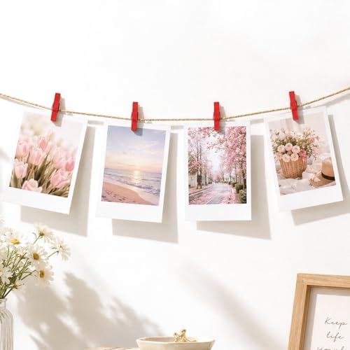 jijAcraft 1.4Inch Mini Clothes Pins - 100Pcs Wooden Clothespins with String - color: Red Red, size: 1.4 inch, 100 pcs