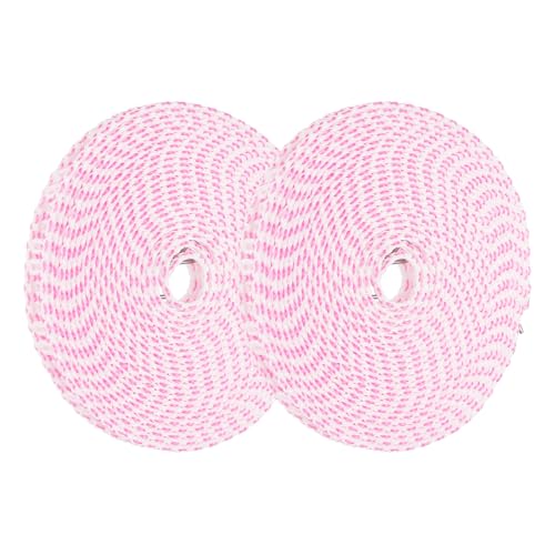 uxcell 2 Pcs Portable Travel Clothesline, 26.2ft Clothes Line Outdoors Travel Hanger Foldable Clothesline Rope with Hooks for Camping Hotel Backyard Home Cruise Ship, Pink - color: Pink, size: 8m/26.2ft