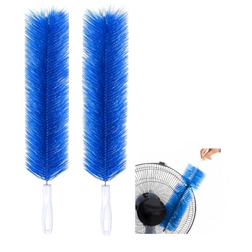 Fan Cleaner Brush, Fan Brush Cobweb Duster Microfiber Duster Ideal for Ceiling Duster, Household Duster for Curtains, Fan Cleaner for Box Fan (2 Pack) (Blue) - color: Blue