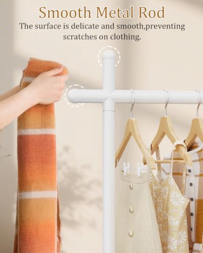 Industrial Clothes Racks,Metal Garment Trees,68.9in,White,Small - color: White, size: 19.7*11.8*68.9in