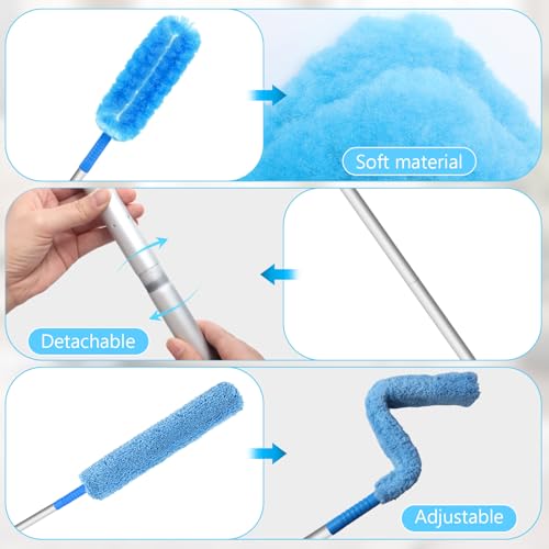 Eunice Ceiling Fan Cleaner Duster with Extension Pole - color: Blue3, size: 4.2FT