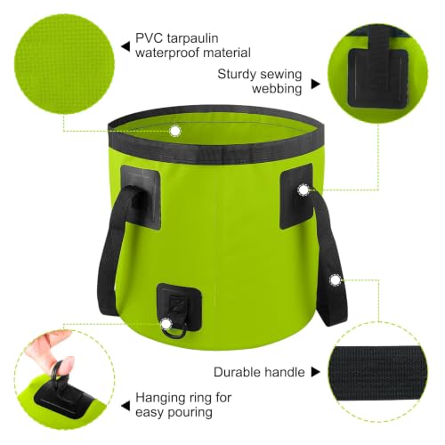 5 Gallon Collapsible Bucket with Handle Car Wash Bucket Cleaning Supplies - color: Lemon Green, size: 20L