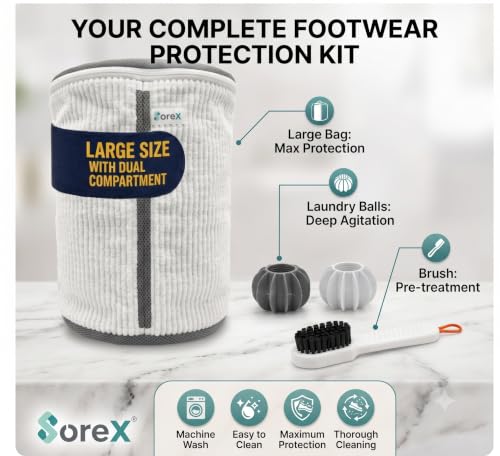 Shoe Washing Machine Bag with Zippered Pocket - color: white