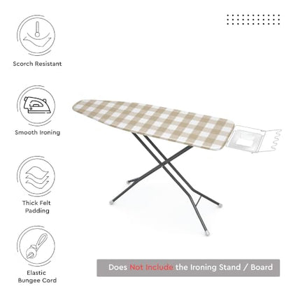 Encasa XO Ironing Board Cover and Pad, X-Large, 54"x18" - Beige - color: Buffalo Beige, size: X-Large