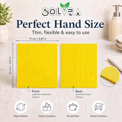 10 Pcs Multicolor Swedish Dishcloths for Kitchen, Washable German Cellulose - color: 10 Pcs- Multicolor Plain
