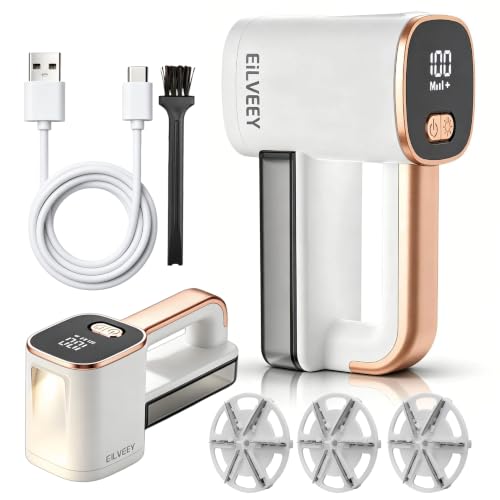 Eilveey Fabric Shaver Rechargeable Lint Remover with 3 Extra Blades & Light