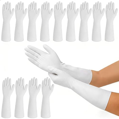 50 Counts 16" Long Disposable Nitrile Gloves,White,L - color: White, size: Large