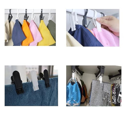 15 Pcs Super Strong Plastic Swivel Hanging Hooks, Curtain Clips, Clothes Pins, Beach Towel Clips, Home Swivel Laundry Clips for Hats, Pants, Towels, Socks, Pants - color: White 15