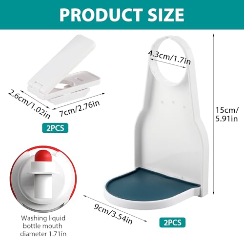 Detergent Drip Catcher, Laundry Detergent Cup Holder with Drip Catcher and Nozzle Switch, Fabric Softener Drip Tray for Liquid Detergent and Softener Bottles
