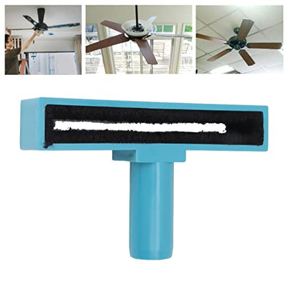 Ceiling Fan Cleaner, Reusable Ceiling Fan Blade Brush with 0.8 Foot Pole Washable Ceiling Fan C Leaning Brush Flexible Dusting Fan Vacuum Cleansing Tool for Home (Blue) - color: Blue