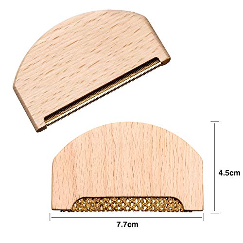 Boao 3 Pcs Wood Sweater Comb Fabric Shaver Lint Remover Brush Pack