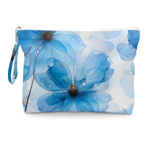 Fokongna Floral Print Wet Bag, Small Portable Waterproof Multi-Functional Organizer for Women, Sky Blue Floral, Ideal for Daily, Beach & Travel - color: Sky Blue Floral